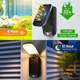 Foldable Solar Motion Sensor Wall Light Waterproof Outdoor Garden Lamp